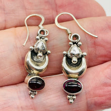 Load image into Gallery viewer, Fabulous Red Garnet Sterling Silver Drop/Dangle Earrings! | 1 3/8" Long |