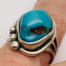 Load image into Gallery viewer, Turquoise Sterling Silver Oval Ring | 10 | Blue | 1 Ring |