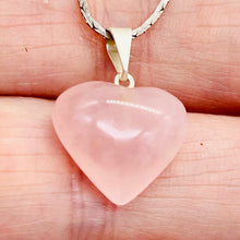 Load image into Gallery viewer, Rose Quartz Heart Pendant | 7/8" Long | Pink | 1 Pendant |