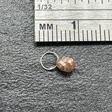 Load image into Gallery viewer, Champagne Diamond Faceted .52ct Briolette Pendant| 5x3.3mm|Pink tint| 1 Pendant