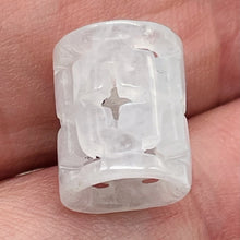 Load image into Gallery viewer, Jade AAA Carved Barrel Beads | 11x9mm | White | 1 Bead |