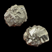 Load image into Gallery viewer, Pyrite Crystal Nugget Beads | 18x17x13 to 19x17x16mm | Silver Gold | 2 Beads |