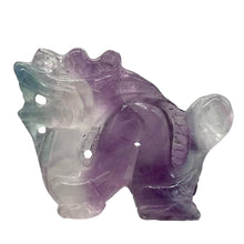 Load image into Gallery viewer, Fluorite Carved Dragon Figurine or Pendant Bead | 40x50x16mm | Purple Green | 1