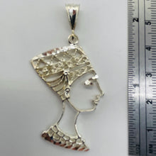 Load image into Gallery viewer, Queen Nefertiti Sterling Silver Image Pendant | 2" Long | Silver | 1 Pendant |