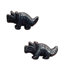 Load image into Gallery viewer, Triceratops Hematite Dinosaur Beads | 22x12x7.5mm | Silver Black