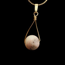 Load image into Gallery viewer, Pink Peruvian Opal Matte Finish Spinner Pendant | Pink, Black | 1 1/4" Long |