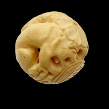 Load image into Gallery viewer, Chinese Zodiac Year of the Tiger Bone Bead | 30mm | Cream | Round |1 Bd |