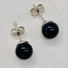Load image into Gallery viewer, Fashion Onyx Stud Round Earrings | 8mm | Black | 1 Pair |