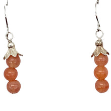 Load image into Gallery viewer, Sterling Silver Peach Chalcedony with Silver Accent Earrings | 1 3/8 inches long |