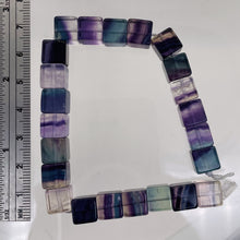 Load image into Gallery viewer, Natural Fluorite 8" Strand | 5mm | Purple Blue Green | 5mm | Cube | 23 Beads |