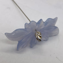 Load image into Gallery viewer, Chalcedony 18ct Hand Carved Flower Pendant Bead | 39x18x4mm | Blue | 1 Bead |