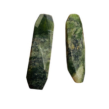 Load image into Gallery viewer, Green Isles Jade Faceted Art Cut Pendant Beads | 49x14x7mm | 2 Beads |