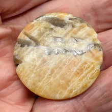 Load image into Gallery viewer, Big Cat Natural Untreated Feldspar 35mm Coin Pendant Bead | 35x5.5mm | 1 Bead |