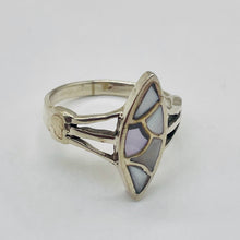 Load image into Gallery viewer, Mother of Pearl Sterling Silver Inlaid Briolette Ring |Size 8.25 | Silver White|