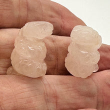Load image into Gallery viewer, Carved Rose Quartz Snake Animal Beads | 20x11x7mm | Pink