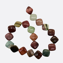 Load image into Gallery viewer, Imperial Jasper 20x18x6mm Square Coin Bead Strand 110259