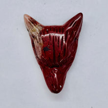 Load image into Gallery viewer, Red Jasper Carving Wolf Head Pendant Bead | 40x30x10mm | Red | 1 Bead |