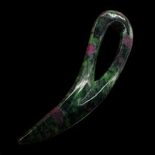 Load image into Gallery viewer, Ruby Zoisite Comma Pendant Bead | 94x28x6mm | Green, Red | 1 Pendant Bead |