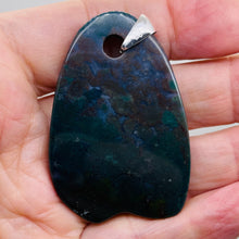 Load image into Gallery viewer, Hand Carved Bloodstone Jasper Sterling Silver Pendant | 2 1/4" Long | 1 Pendant |