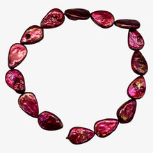 Load image into Gallery viewer, Yummy Raspberry FW Teardrop Coin Pearl 8 inchStrand 9949HS