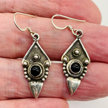 Load image into Gallery viewer, Stellar! Black Onyx Sterling Silver Drop/Dangle Earrings | 1 1/2" Long |