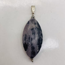 Load image into Gallery viewer, Mookaite Speckled Sterling Silver Marquise Pendant | 2 1/4" Long| Purplish Gray|
