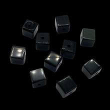 Load image into Gallery viewer, Black Obsidian with Some Rainbow Cube Beads | 8x8mm| 10 Beads |