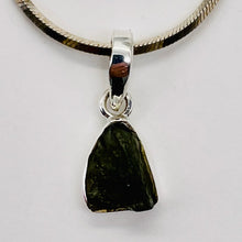 Load image into Gallery viewer, Moldavite 9.13ct Sterling Silver Triangle Pendant | 3/4" Long| Green| 1 Pendant|