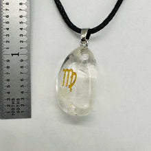Load image into Gallery viewer, Zodiac Virgo Quartz Stone Oval Pendant | 1 1/2" Long | Clear | 1 Pendant |