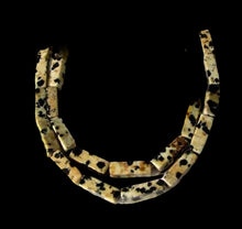 Load image into Gallery viewer, Spots Dalmatian Jasper Square Tube Bead 8 inch Strand 9474HS