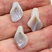 Load image into Gallery viewer, Chalcedony Calla Lily Flower Beads | 22x11x2.5mm to 27x11x2mm | White | 3 Beads|