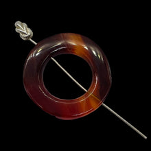 Load image into Gallery viewer, Carnelian Agate Picture Frame Circle | 31x5mm | Dark Orange White | 1 Bead |