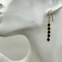 Load image into Gallery viewer, Onyx Faceted 14K Gold Filled Dangle Earrings | 1 3/4" Long | Black | 1 Pair |