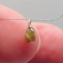 Load image into Gallery viewer, Champagne Diamond Faceted .51ct Briolette Bead | 5.3mm | Green tint | 1 Bead |

