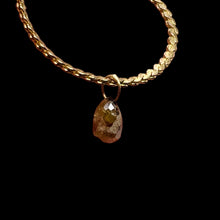 Load image into Gallery viewer, Champagne Diamond Faceted .51ct Briolette Bead | 5.3mm | Green tint | 1 Bead |