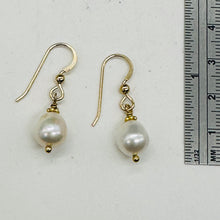 Load image into Gallery viewer, Gorgeous Natural Oval Pearl 14K Gold Filled Earrings | 10xmm Pearl | 1" Long |