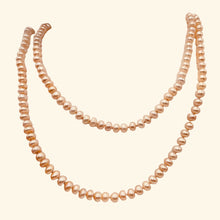 Load image into Gallery viewer, Fresh Water Pearl Knotted on Silk Round | 36" Long | Pink | 1 Necklace