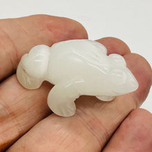 Load image into Gallery viewer, Frog Carved Opalized Glass Statue | 1 Figurine | | 40x36x20mm | Clear, White