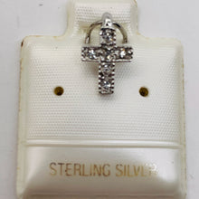 Load image into Gallery viewer, Tiny Sterling Silver Cubic Zirconia Cross | 1/2" Long | Silver | 1 Pendant |