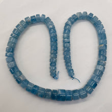 Load image into Gallery viewer, Aquamarine Gem Graduated Wheel Bead 17" Strand | 12x9 - 7x4mm | Blue | 76 Beads|
