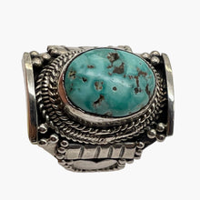Load image into Gallery viewer, Turquoise Sterling Silver Oval and Heart Ring| Size 10 | Blue | 1 Ring |