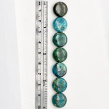 Load image into Gallery viewer, Seven Beads of Natural Chrysocolla 12mm Coin Beads 10421