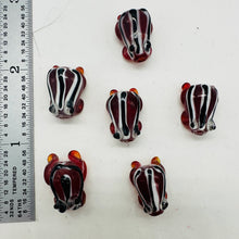 Load image into Gallery viewer, Frog Lampwork Glass Jumping Froggie Beads | 17x12x9mm | Vermilion Red | 6 Beads|