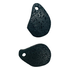 Load image into Gallery viewer, Lava Stone Carved Teardrop Pendant Beads | 52x36x6mm | Black | 2 BeadS |