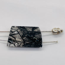 Load image into Gallery viewer, Tourmalinated Quartz Trapezoid Bead - Double Drilled | 24x14mm | Clear Black | 1
