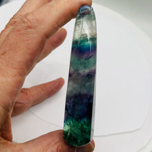 Load image into Gallery viewer, Fluorite Massage Crystal with Round Smooth End | 4x3/4"| Green, Purple| 1 Wand |