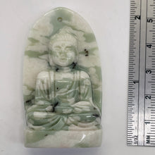 Load image into Gallery viewer, Harmony Stone Jade Buddha Pendant Bead | 50x30mm | Green White | 1 Pendant Bead|