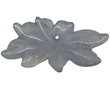 Load image into Gallery viewer, Chalcedony 16ct Hand Carved Flower Pendant Bead| 33X28X5mm| Blue| 1 Pendant Bead