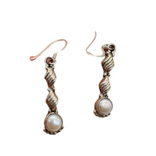 Load image into Gallery viewer, Fresh Water Pearl Sterling Silver Dangle Earrings | 1 3/4" Long |White | 1 Pair|