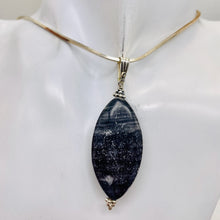 Load image into Gallery viewer, Mookaite Striped Sterling Silver Marquise Pendant | 2 1/4" Long | Purplish Gray|